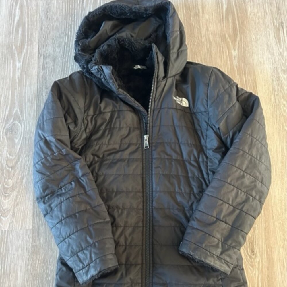 North Face Girls Winter Coat Size Medium 10/12 With Faux Fur